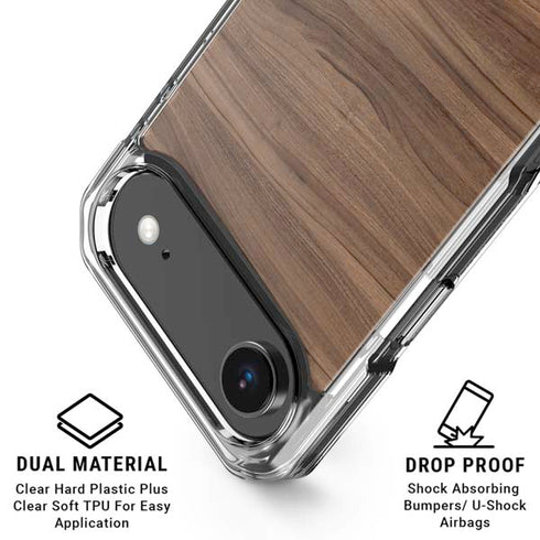 Natural Walnut Wood iPhone 17 Air Clear Case