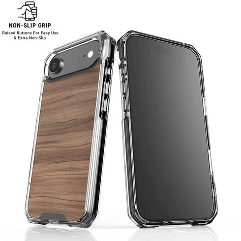 Natural Walnut Wood iPhone 17 Air Clear Case