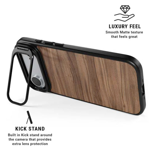 Natural Walnut Wood iPhone 17 Air Kickstand Case