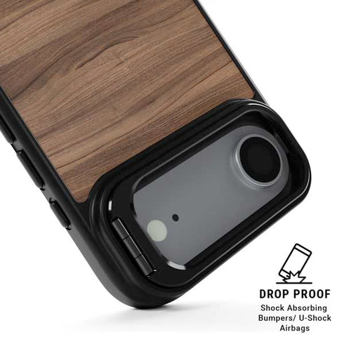 Natural Walnut Wood iPhone 17 Air Kickstand Case