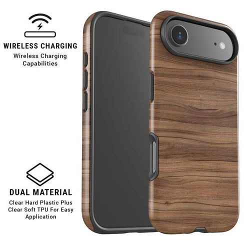 Natural Walnut Wood iPhone 17 Air Magsafe Impact Case