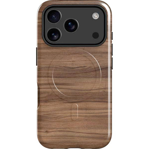 Natural Walnut Wood iPhone 17 Pro Magsafe Impact Case