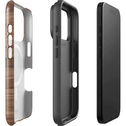 Natural Walnut Wood iPhone 17 Pro Magsafe Impact Case
