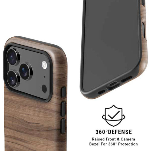 Natural Walnut Wood iPhone 17 Pro Magsafe Impact Case