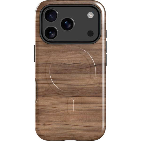 Natural Walnut Wood iPhone 17 Pro Max Magsafe Impact Case