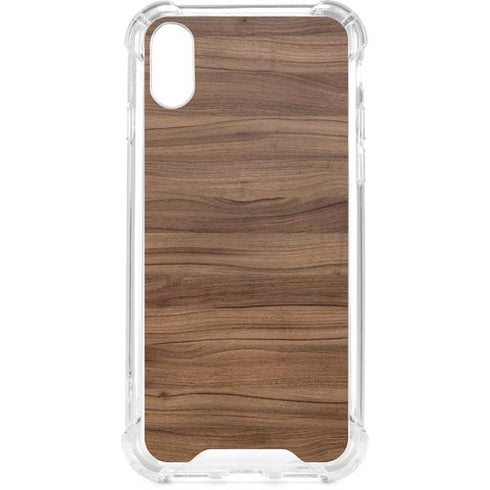 Natural Walnut Wood iPhone XS Clear Case