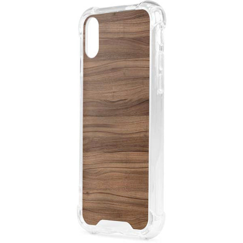 Natural Walnut Wood iPhone XS Clear Case
