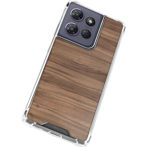 Natural Walnut Wood Moto G Play 5G (2025) Clear Case