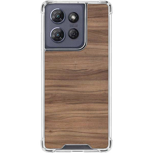 Natural Walnut Wood Moto G Power 5G (2025) Clear Case