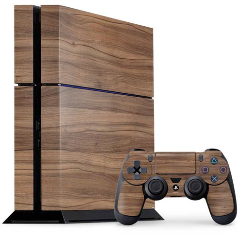Natural Walnut Wood PlayStation PS4 Skins