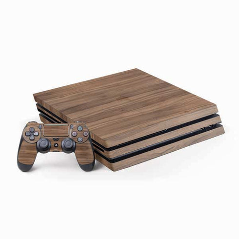 Natural Walnut Wood PlayStation PS4 Skins