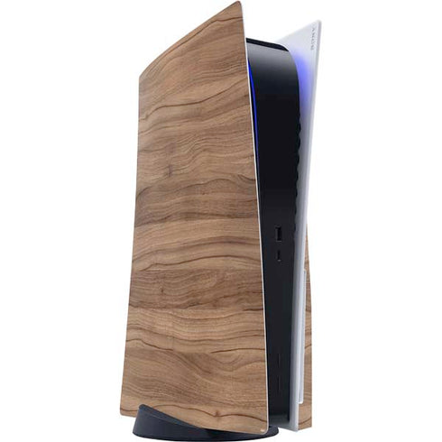 Natural Walnut Wood PlayStation PS5 Skins