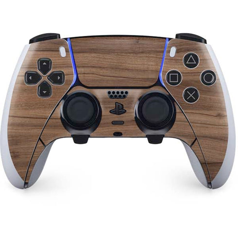 Natural Walnut Wood PS5 DualSense Edge Pro Controller Skin