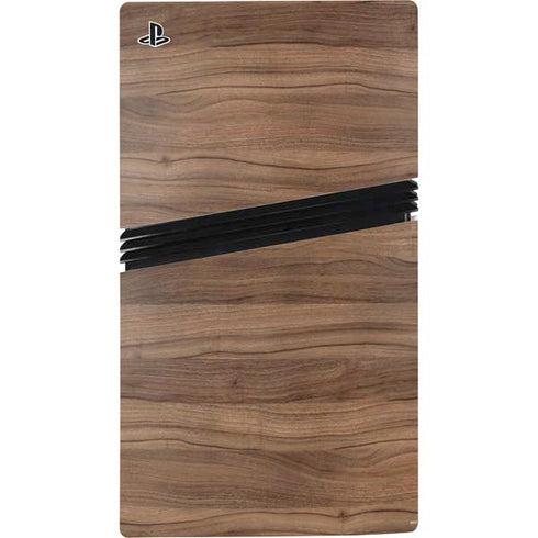 Natural Walnut Wood PS5 Pro Bundle Skin