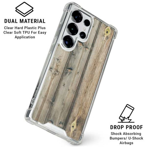 Natural Weathered Wood Galaxy S25 Ultra Clear Case