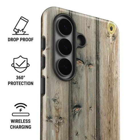 Natural Weathered Wood Galaxy S26 Impact Case