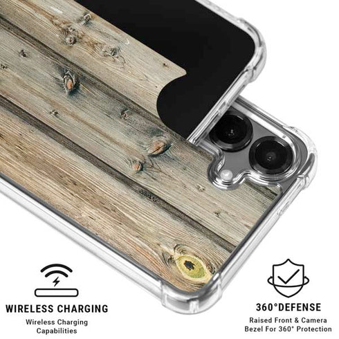 Natural Weathered Wood Galaxy S26 Plus Clear Case