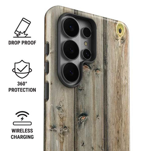 Natural Weathered Wood Galaxy S26 Ultra Impact Case