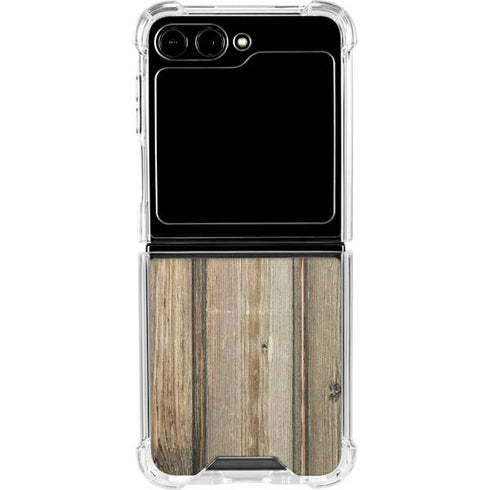 Natural Weathered Wood Galaxy Z Flip6 Clear Case