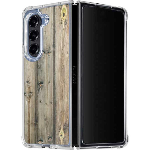 Natural Weathered Wood Galaxy Z Fold5 5G Clear Case