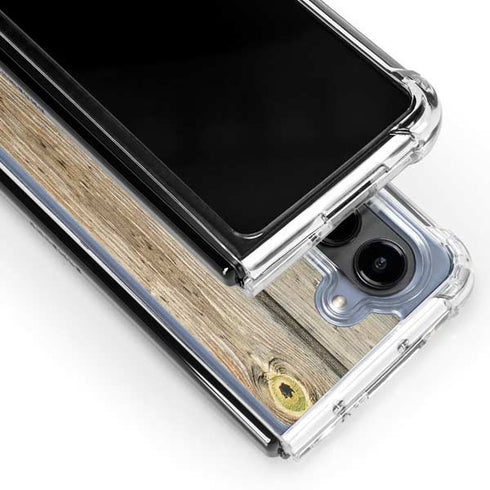 Natural Weathered Wood Galaxy Z Fold5 5G Clear Case