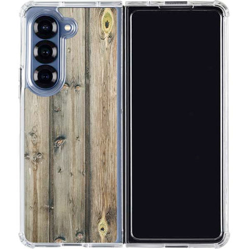 Natural Weathered Wood Galaxy Z Fold6 Clear Case
