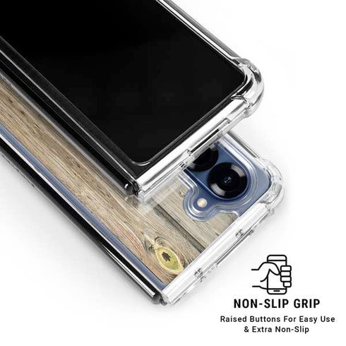 Natural Weathered Wood Galaxy Z Fold6 Clear Case