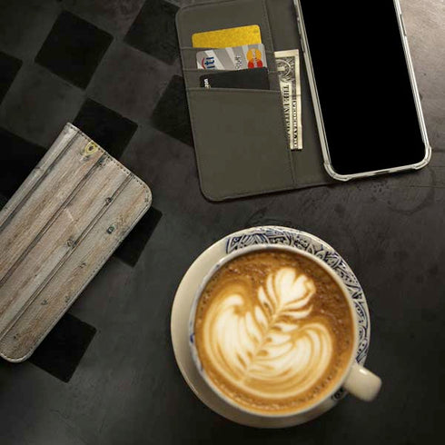 Natural Weathered Wood iPhone 13 Folio Case