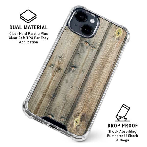 Natural Weathered Wood iPhone 15 Clear Case