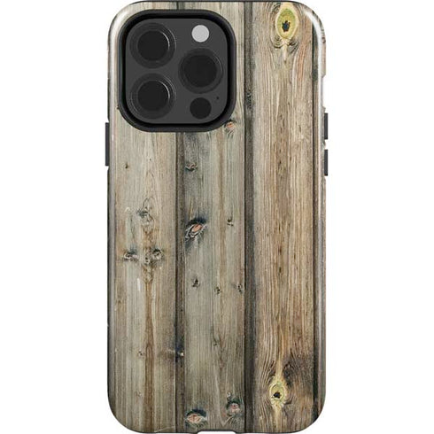 Natural Weathered Wood iPhone 15 Pro Impact Case