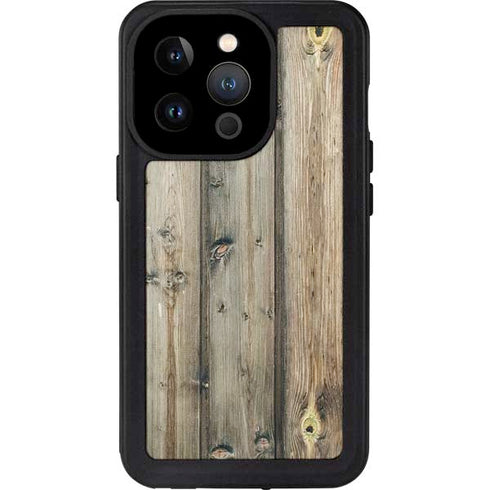 Natural Weathered Wood iPhone 15 Pro Waterproof Case