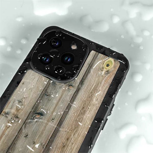 Natural Weathered Wood iPhone 15 Pro Waterproof Case