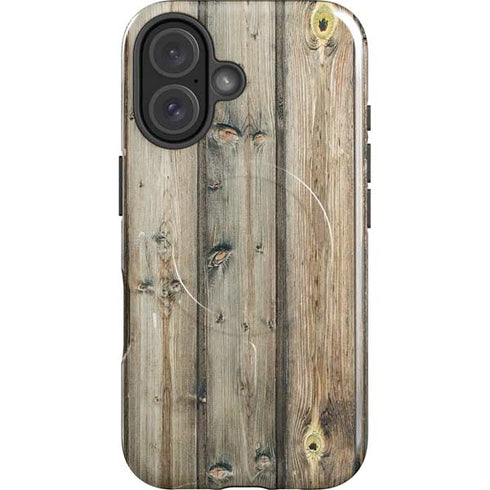 Natural Weathered Wood iPhone 16 Magsafe Impact Case