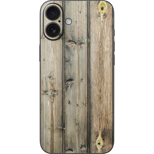 Natural Weathered Wood iPhone 16 Plus Skin