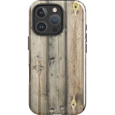 Natural Weathered Wood iPhone 16 Pro Impact Case