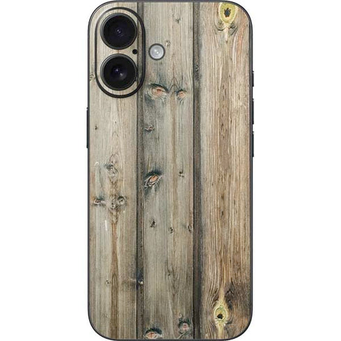 Natural Weathered Wood iPhone 16 Skin