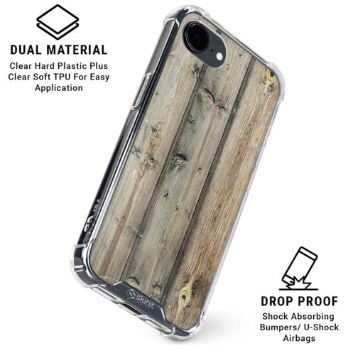 Natural Weathered Wood iPhone 16e Clear Case