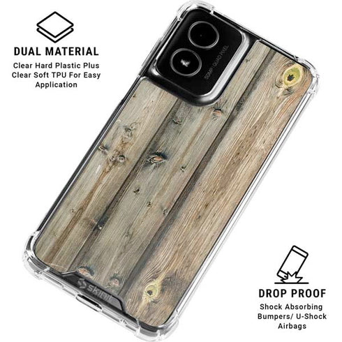 Natural Weathered Wood Moto G Power 5G (2024) Clear Case