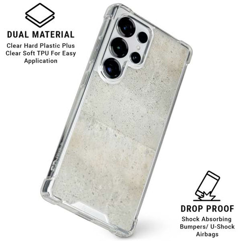 Natural White Concrete Galaxy S26 Ultra Clear Case