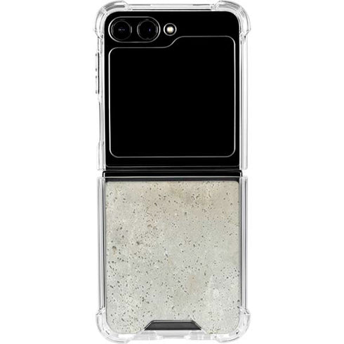 Natural White Concrete Galaxy Z Flip6 Clear Case
