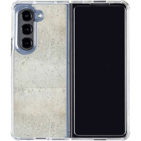 Natural White Concrete Galaxy Z Fold5 5G Clear Case