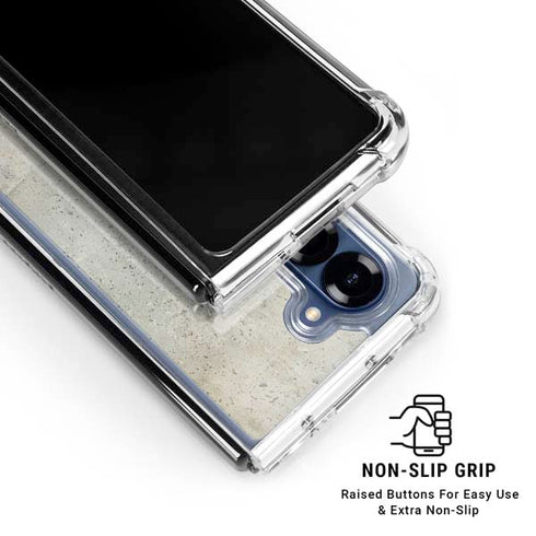 Natural White Concrete Galaxy Z Fold6 Clear Case