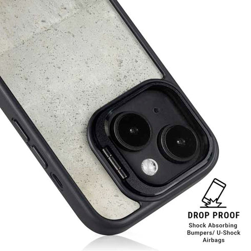 Natural White Concrete iPhone 15 Plus Kickstand Case