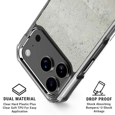 Natural White Concrete iPhone 18 Pro Clear Case