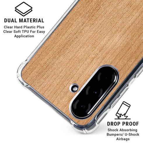 Natural Wood Galaxy A36 5G Clear Case