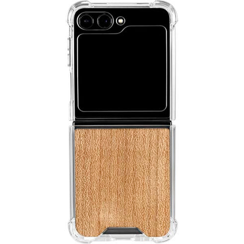 Natural Wood Galaxy Z Flip6 Clear Case