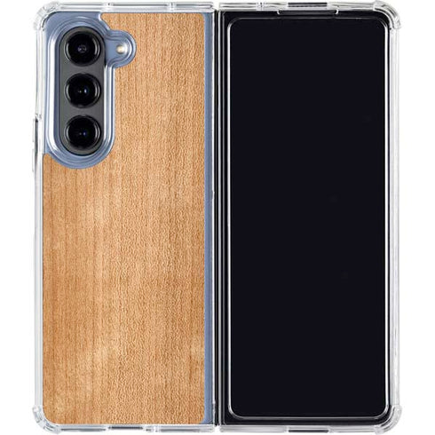 Natural Wood Galaxy Z Fold5 5G Clear Case