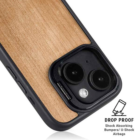 Natural Wood iPhone 14 Kickstand Case