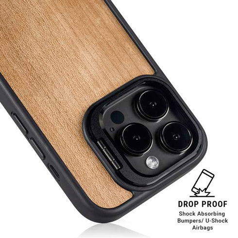 Natural Wood iPhone 15 Pro Max Kickstand Case
