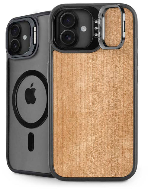 Natural Wood iPhone 16 Plus Kickstand Case